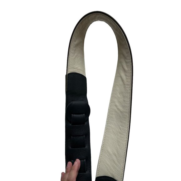 NEW Crown Royal Double Treble Brown Calfskin Leather Embroidered Guitar Strap - Picture 7 of 9